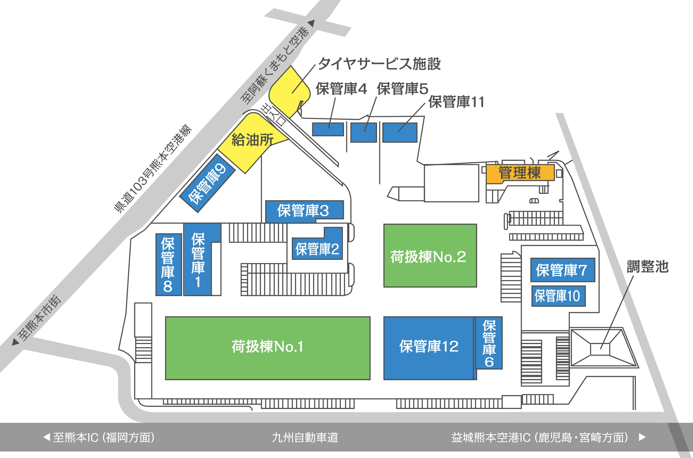 熊本トラックターミナル構内配置図